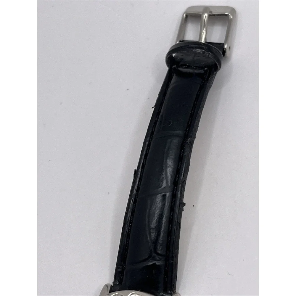 Avon Women's Quartz Watch Rhinestone‎ Bezel Black Band 30mm- New Battery
